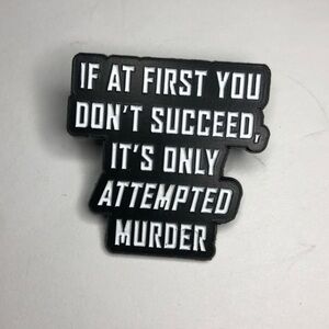 Black and White Enamel Pin